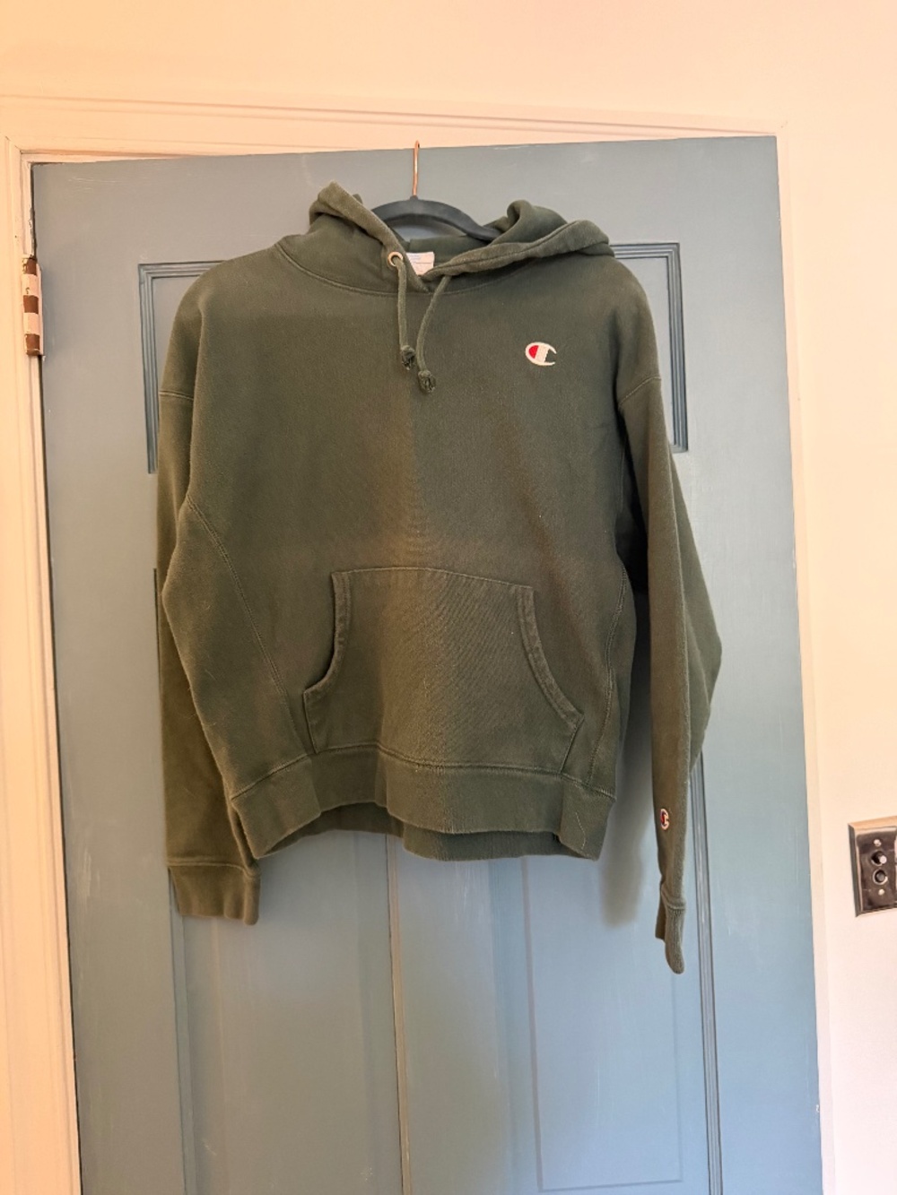 Champion Reverse Weave Green Hoodie Youth XL